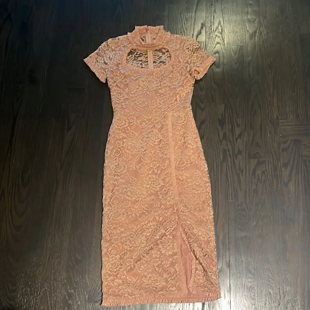 ALEXIS xIntermix*Zoelle*pinklacemidimidlengthdress ALEXIS xIntermix*Zoelle*pinklacemidimidlengthdress